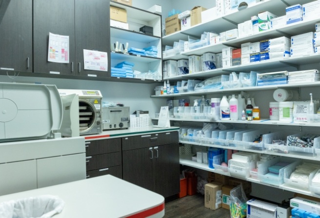 Storage room in dental office