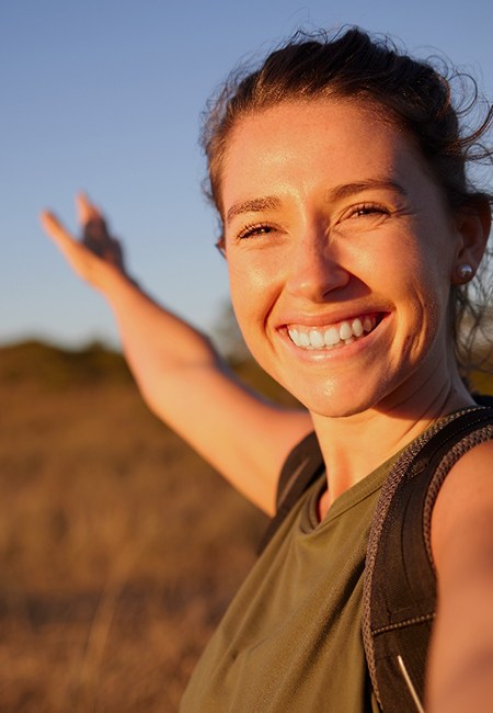Happy woman enjoying time outdoors