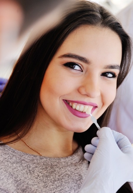 Young woman getting dental veneers in Sachse