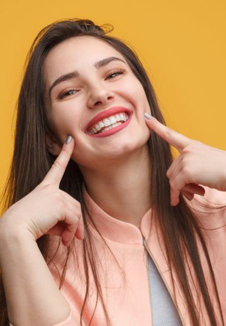 Lady smiles