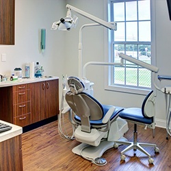 Treatment chair at dentist’s office