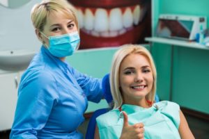 dental hygienist and patient 