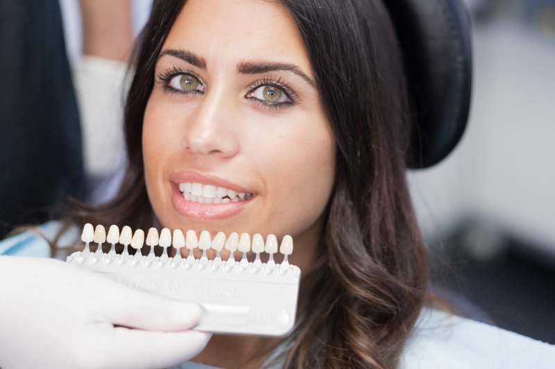 Woman choosing veneers