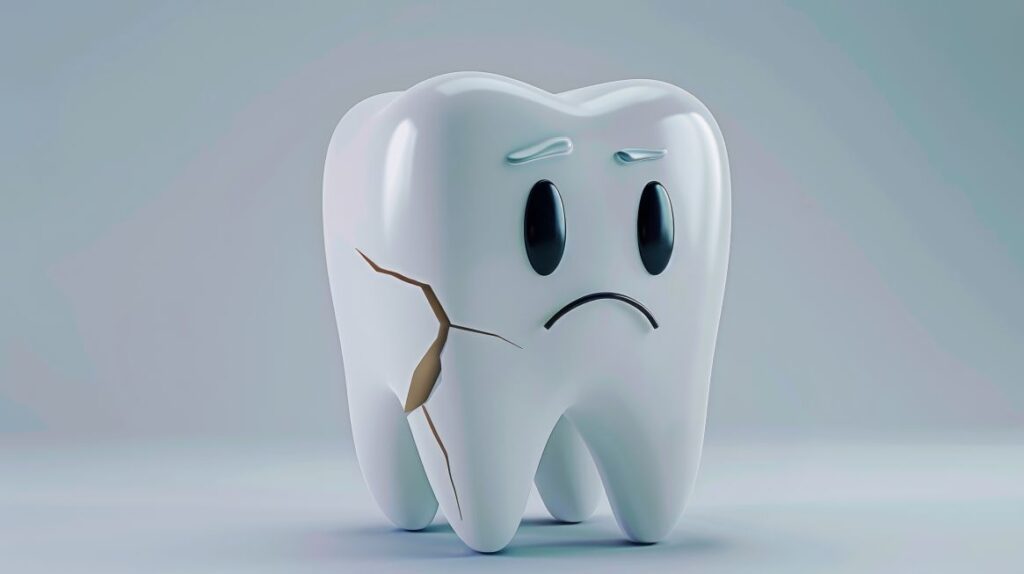 An AI image of a chipped tooth.